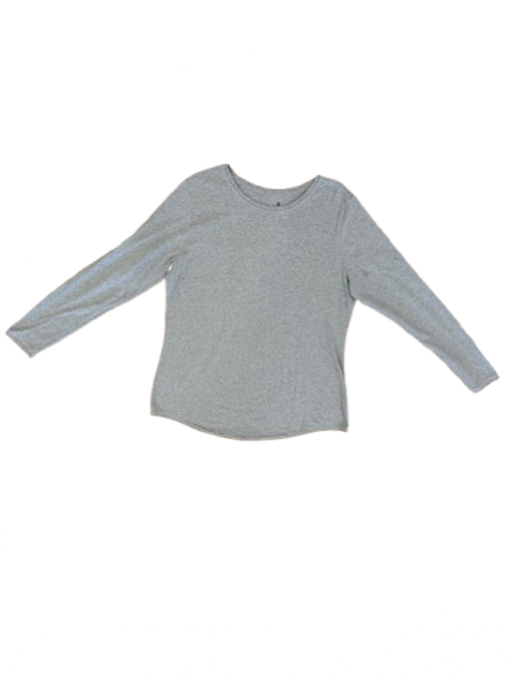 Hanes Women's Long-Sleeve Crewneck Tee - Light Gray Size XXL